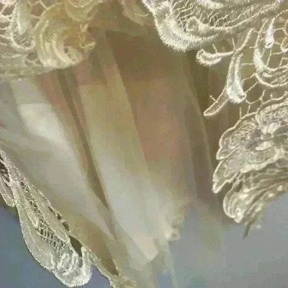 Aidan Mattox Cream Lace Overlay Women’s Fit/Flare Formal/Cocktail Dress Sz 6 - Picture 4 of 4